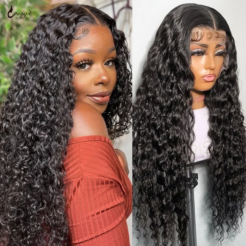 

Uwigs 250 Density Lace Front Human Hair Wigs For Women Water Wave Lace Front Wig 4x4 Closure Wig Wet And Wavy Lace Front Wig