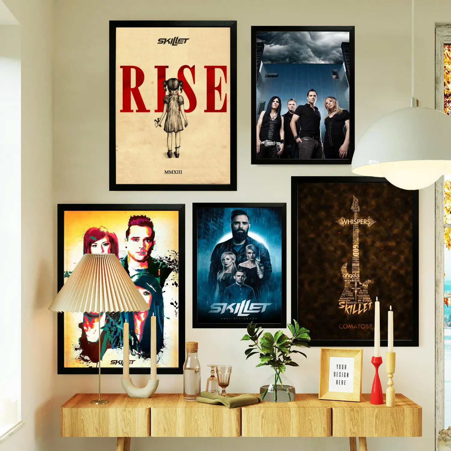 skillet band Poster Prints Wall Art Canvas Painting Poster For Modern Family Living Room Home Decor