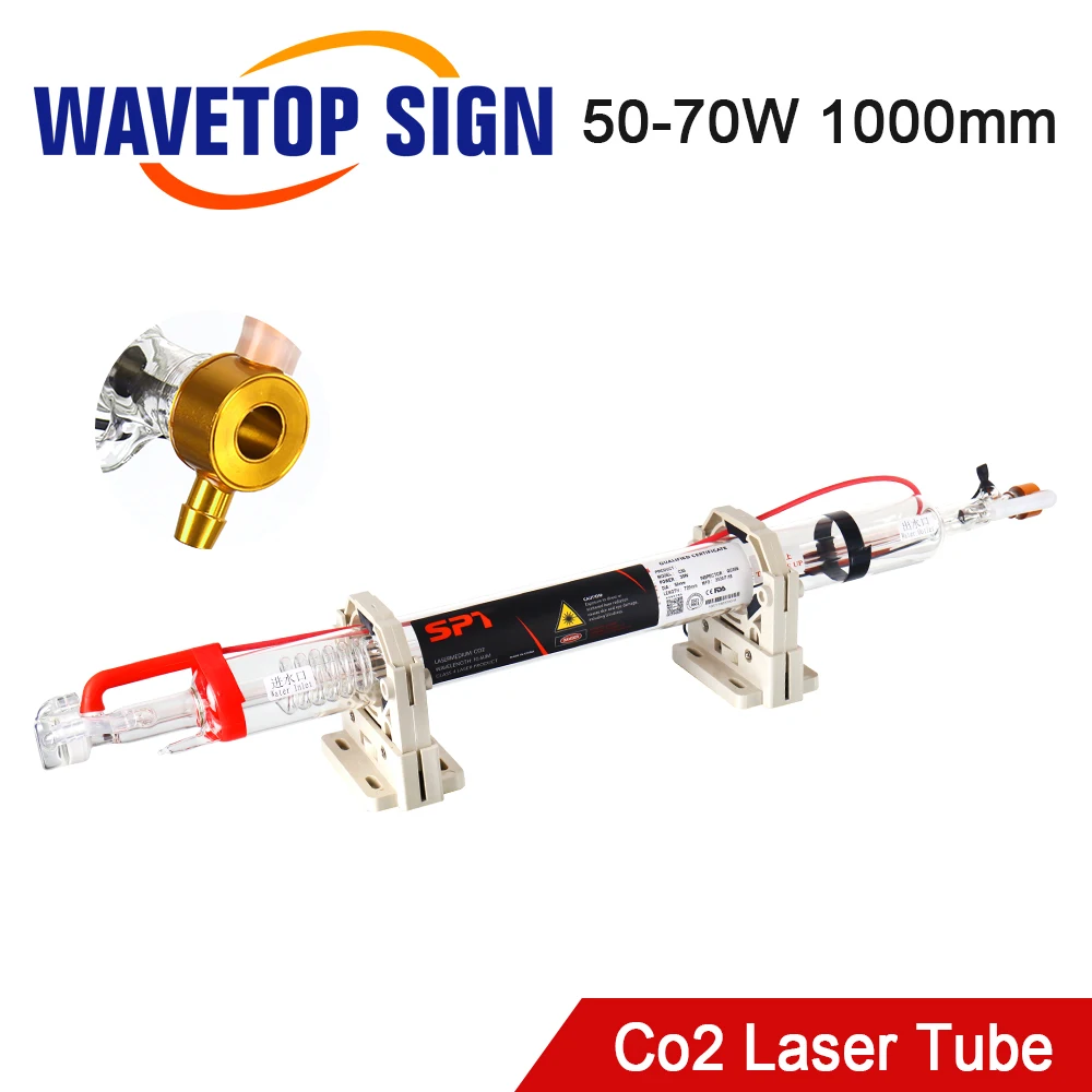 WaveTopSign Co2 Glass Laser Tube 1000mm 50W Glass Laser Lamp for CO2 Laser Engraving Cutting Machine Marking Equipment Parts