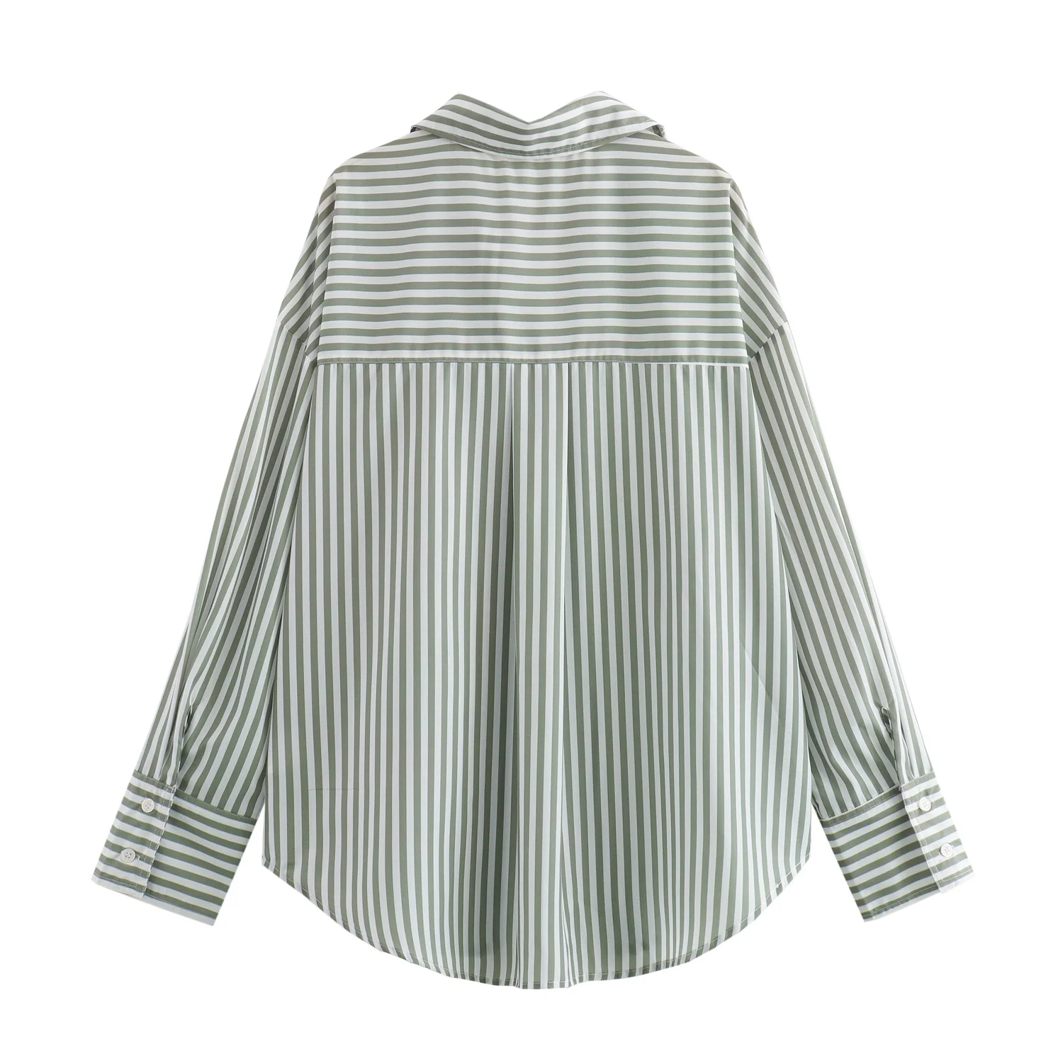 2024 ZAR4 Summer New Women\'s Wear Versatile European and American Style Stripe Basic Poplin Shirt