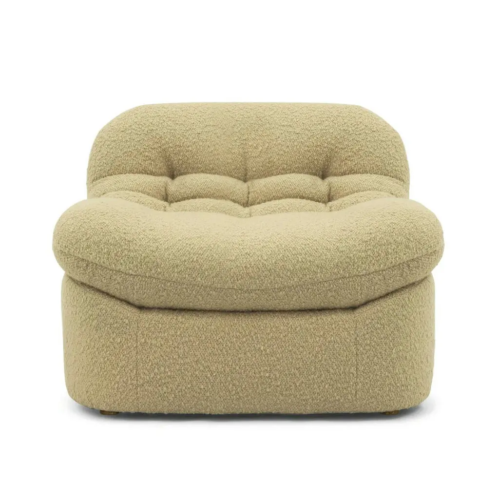 

#70s Design Postmodern Hotel comfort Boucle Upholstered Glove Occasional Chair Living Room Tufted Accent Chairs for Home Office