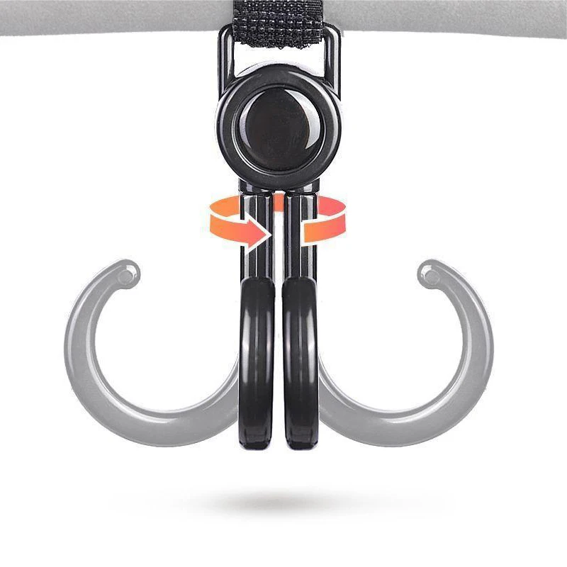 1/2Pcs Baby Stroller Double Hooks Multifunctional Hook For Bicycles Electric Vehicle Motorcycles Scooters Rotate Storage Hooks