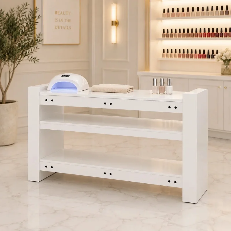 Manicure Drying Station Double Seat Triple Seat 2-3 Person Sleek Design for Professional Commercial Beauty Salon Shop