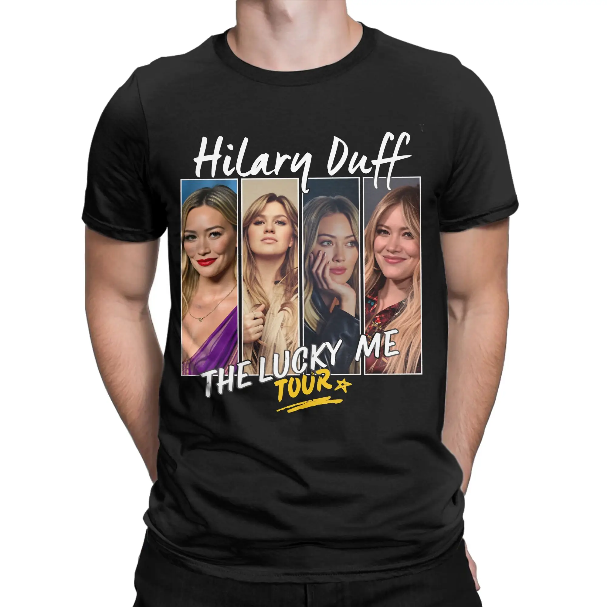 Мужская и женская футболка Hilary Duff The Lucky Me Tour 2026, хлопок, новинка, топовая одежда.