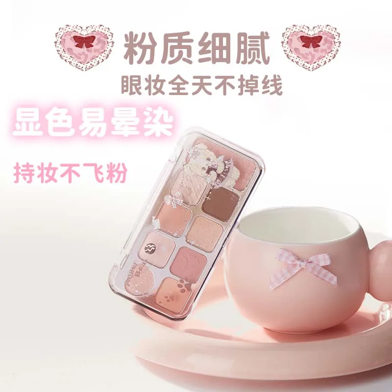 JILLLEEN 9Color 아이 섀도우 Comprehensiveb 디스크 벨벳 매트 펄 샤이니 핑크 컬러 아이 섀도우 오랫동안 지속되는 메이크업