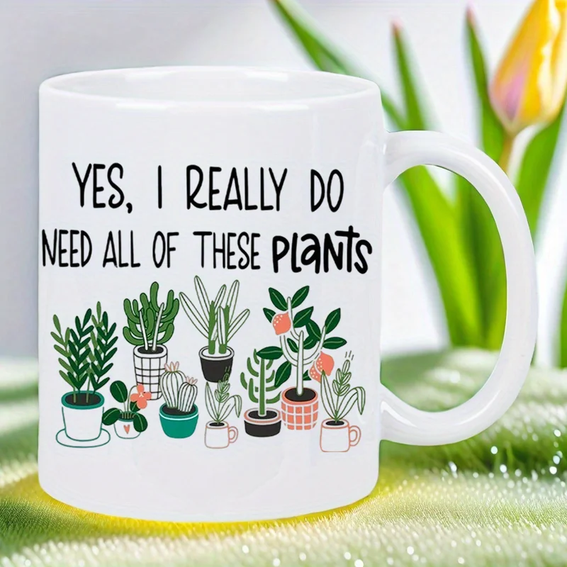 

Радость любовников растений: «Да, мне действительно нужно все эти растения» Керамическая керамическая белая кружка