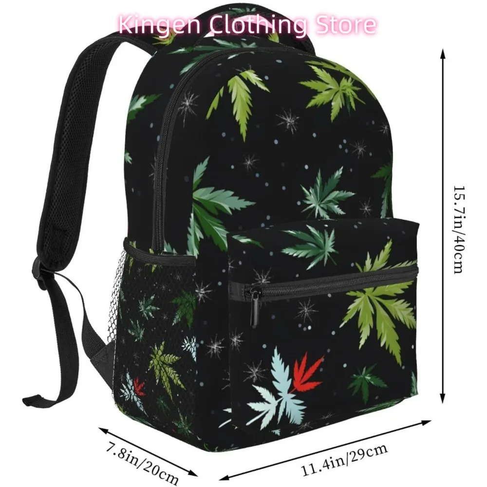 حقيبة كمبيوتر محمول للعودة إلى المدرسة، حقيبة ظهر كارتونية لطيفة على شكل أوراق شجر خفيفة الوزن للكمبيوتر المحمول خفيفة الوزن ومتعددة الأغراض للسفر كاجوال Daypack Uni