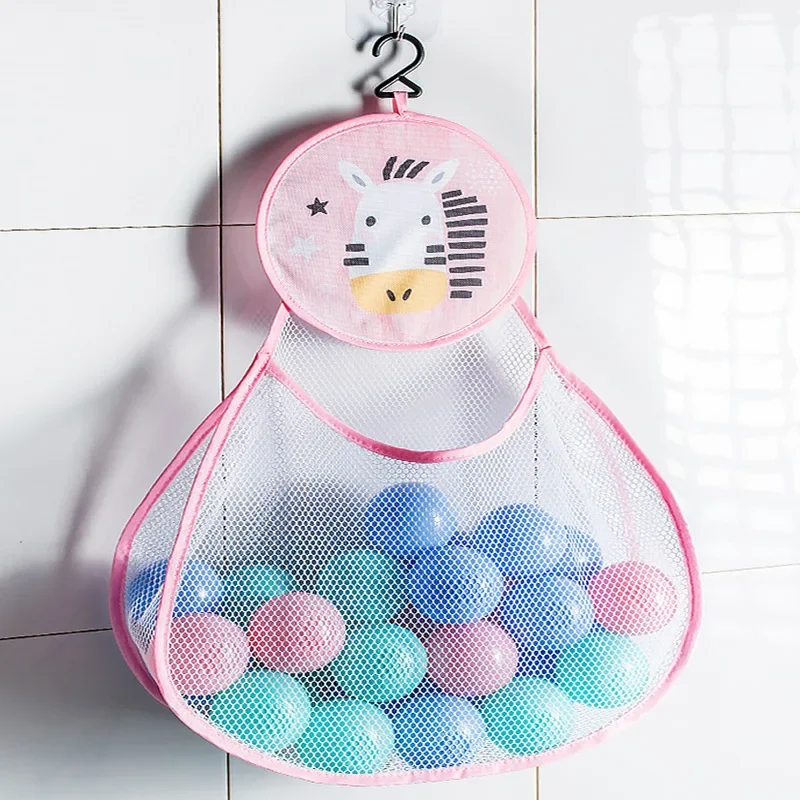 New Cute animal Bath Toys Kids Baby Tidy Storage Suction Bathroom Bathtub Doll Hanging Bag Basket Mesh Storage Bag Water Toys