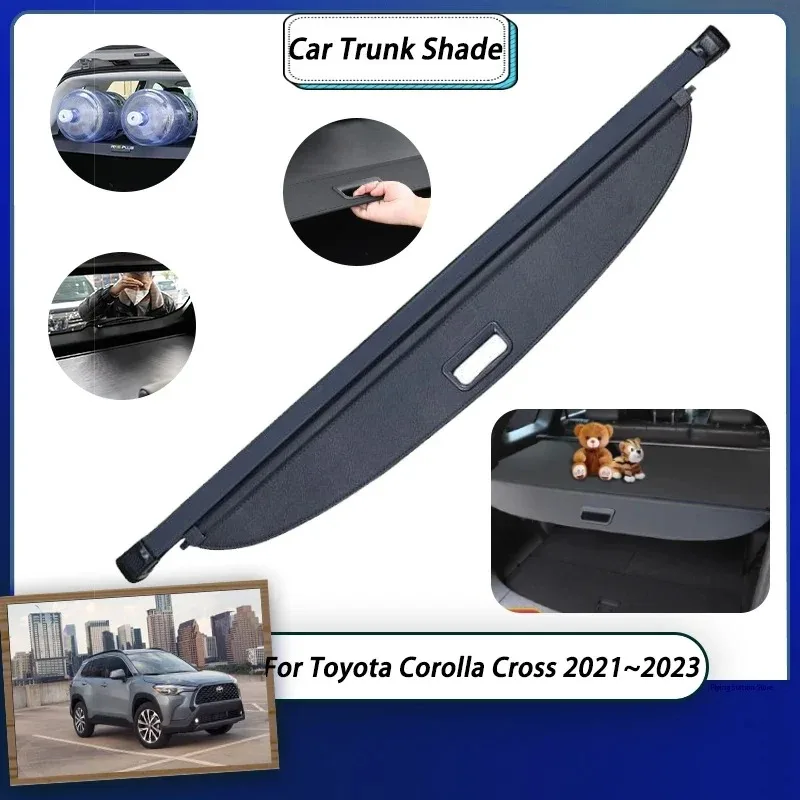 For Toyota Corolla Cross Hybrid 2023 Accessories XG10 2021 2022 Car Rear Trunk Cover Organizer Curtain Retractable Shield Shade