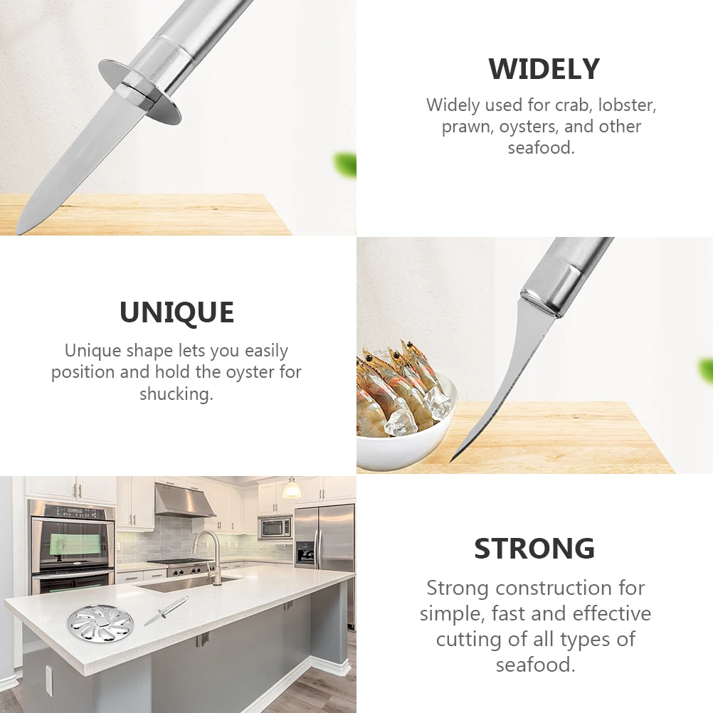 

2pcs Stainless Steel Seafood Shucking Tool Oyster Opener Shrimp Line Cutter Ergonomic Handle For Crab Lobster Prawn Shell