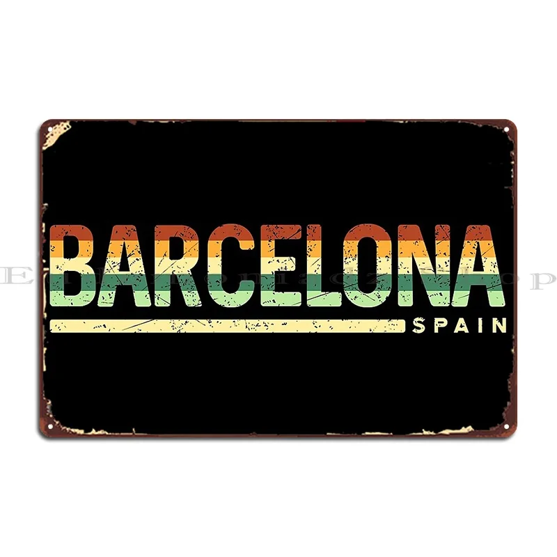 Camiseta Vintage de España, producto nativo de España, diseño de Barcelona, carteles de Metal, decoración de pared, placas de diseño para el hogar, cartel de estaño
