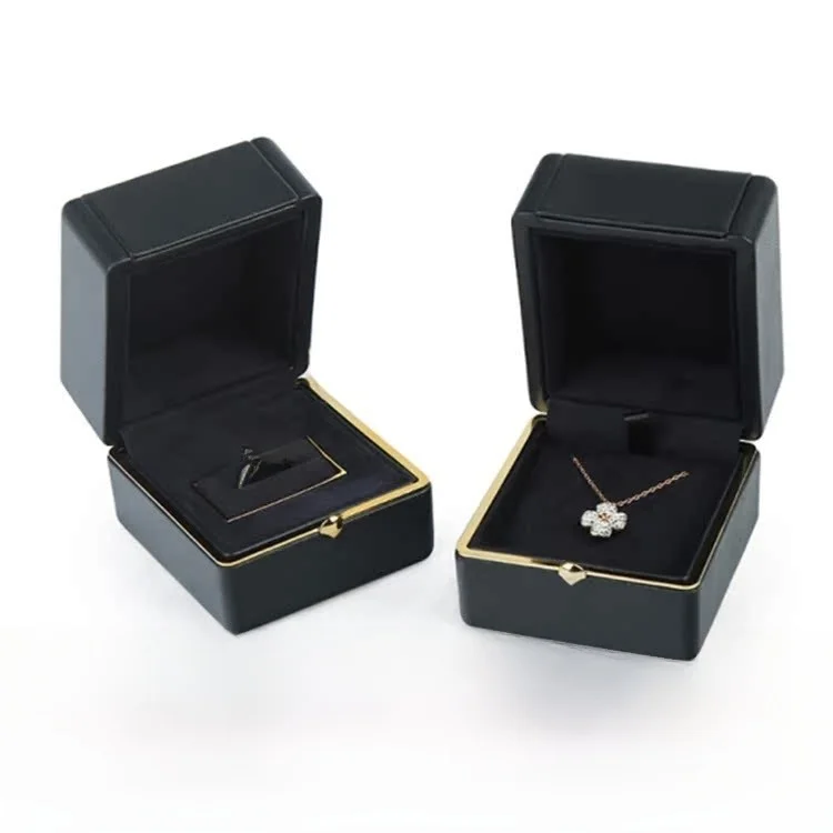 

Ele Bla Leather Jewelry Storage Box Ring Pendant Nelace Case Wedding Proposal Gift Box Faionable Accory Organizer