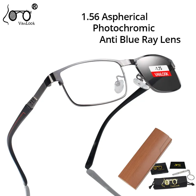 

Chameleon Myopia Glasses Photochromic Sunglasses Men Women Blue Light Blocking Prescription Glasses -0.50-0.75-1.00-1.25-8.00