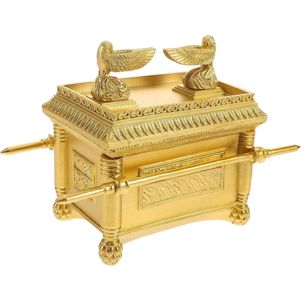 

Ark o The Covenant Resin Ornament Gold Plated Jewish Home Decor Collectible igurine Religious Git or Table Display 7.87X5.31X4.1