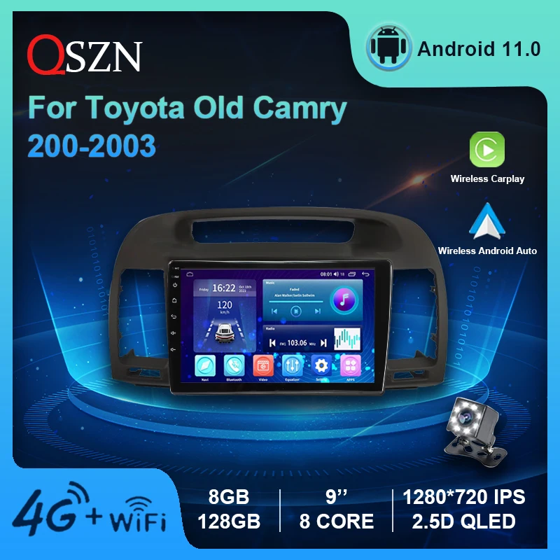 

GPS Navigation Car Radio for Toyota Camry Old Version 2000-2003 Multimedia Video Player Android 11 Carplay+Auto DVD DSP 8+128G