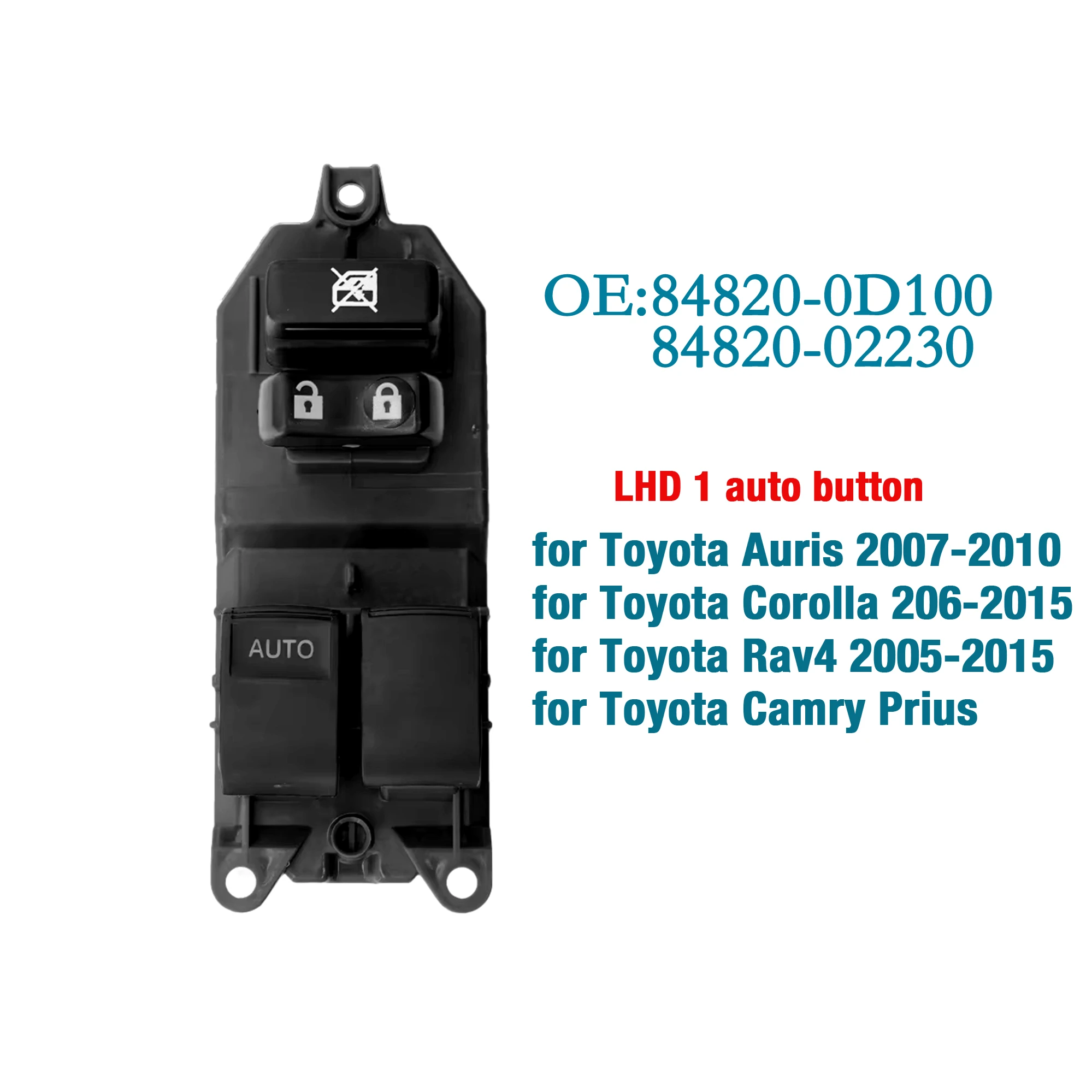 84820-0D100 84820-02230 For Toyota Auris Hybrid, Yaris, Corolla 2005-2015,Master Power Window Glass Lifter Control Switch Button