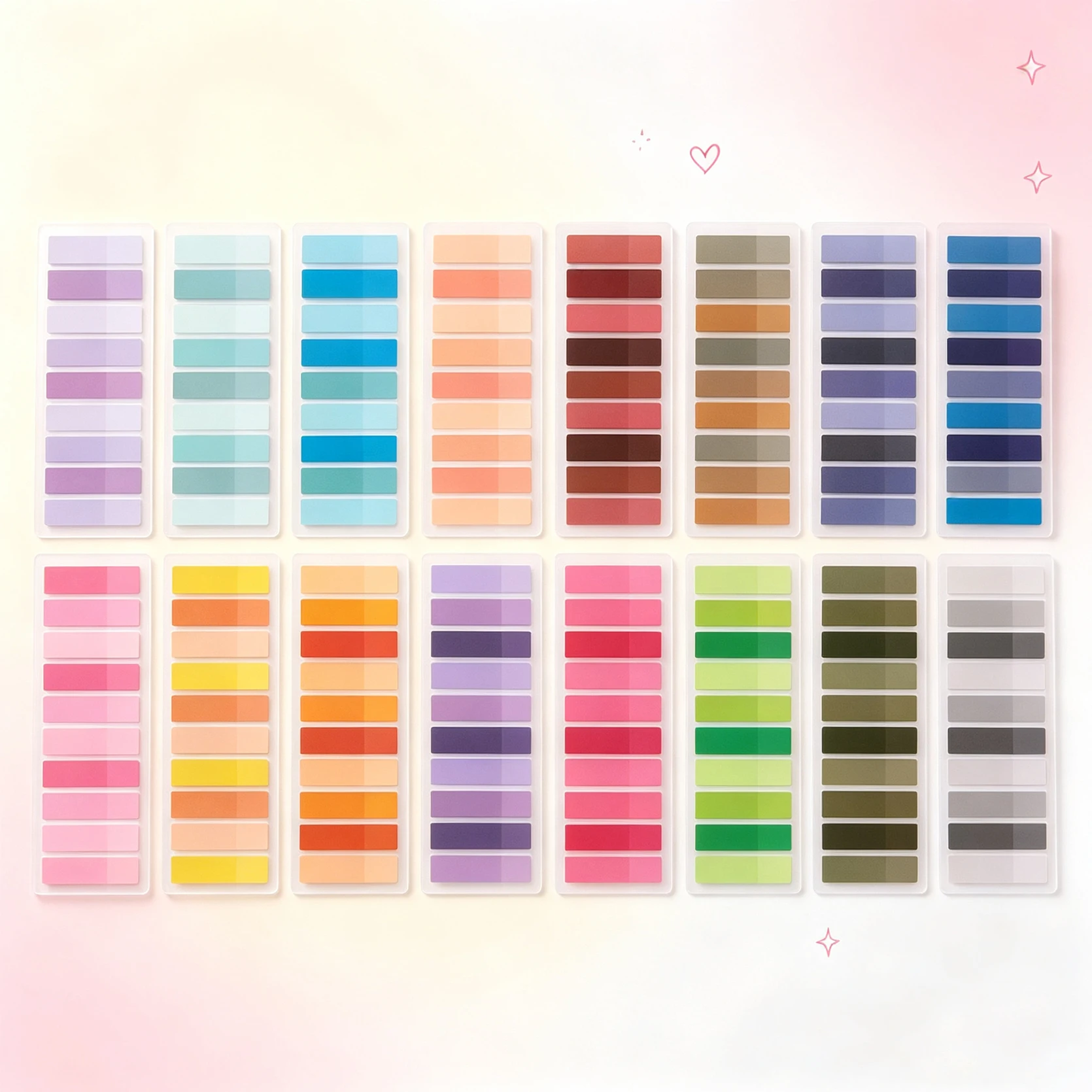Gradient Index Sticker Self‑Adhesive Page Tabs Colorful Writable Sticky Notes Memo Pads for Book Marking Office School Supplies