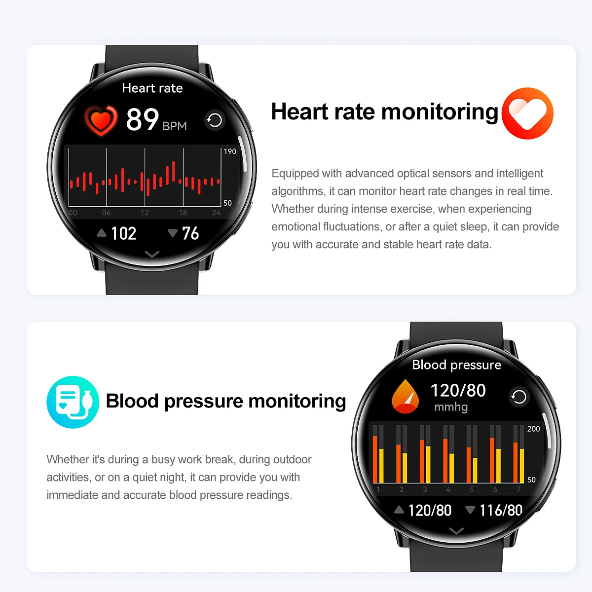 VWAR Actieve 2 Ultradunne GPS Smart Horloge voor Vrouwen Mannen IP68 Waterdichte Sport Horloges Bloeddruk Hartslagmeter SpO2