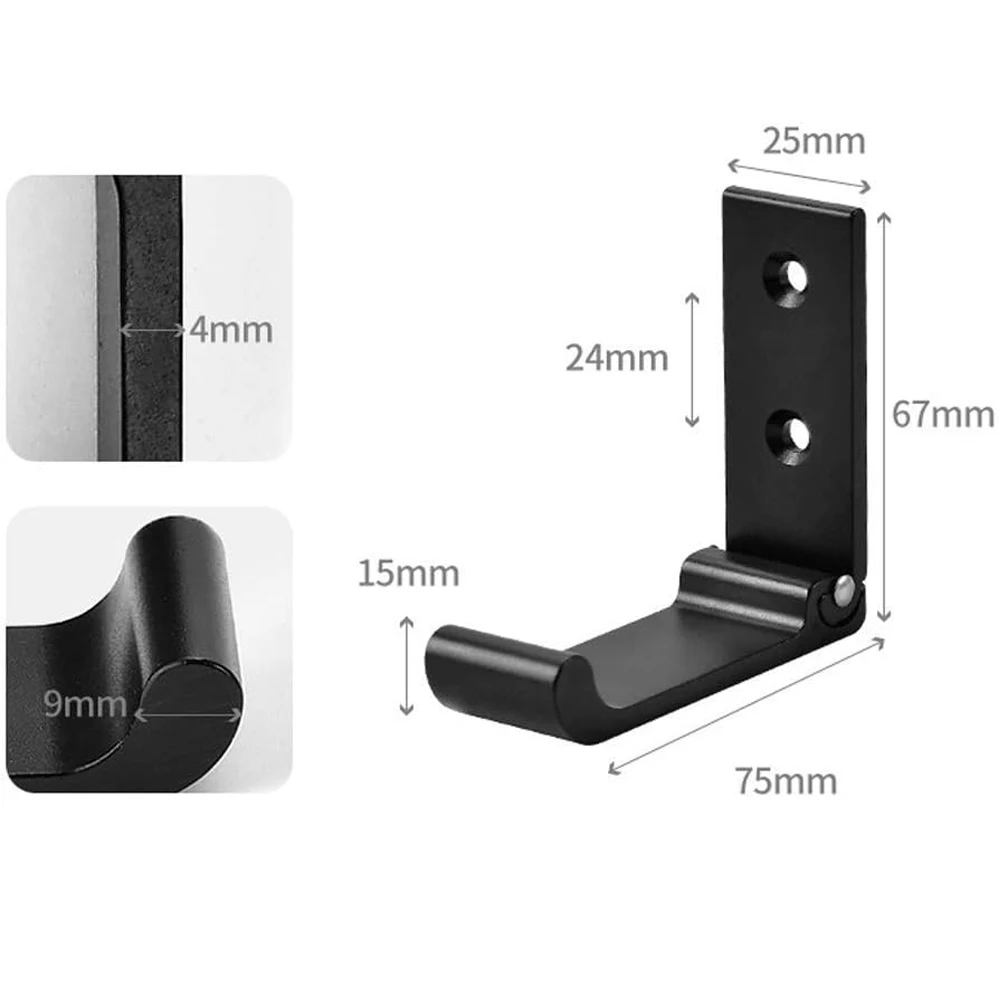 4Pcs Folding Coat Hooks Heavy Duty Aluminum Wall Mount Clothes Rack No Rust Invisible Wardrobe Towel Hanger Hook with Screws image 6