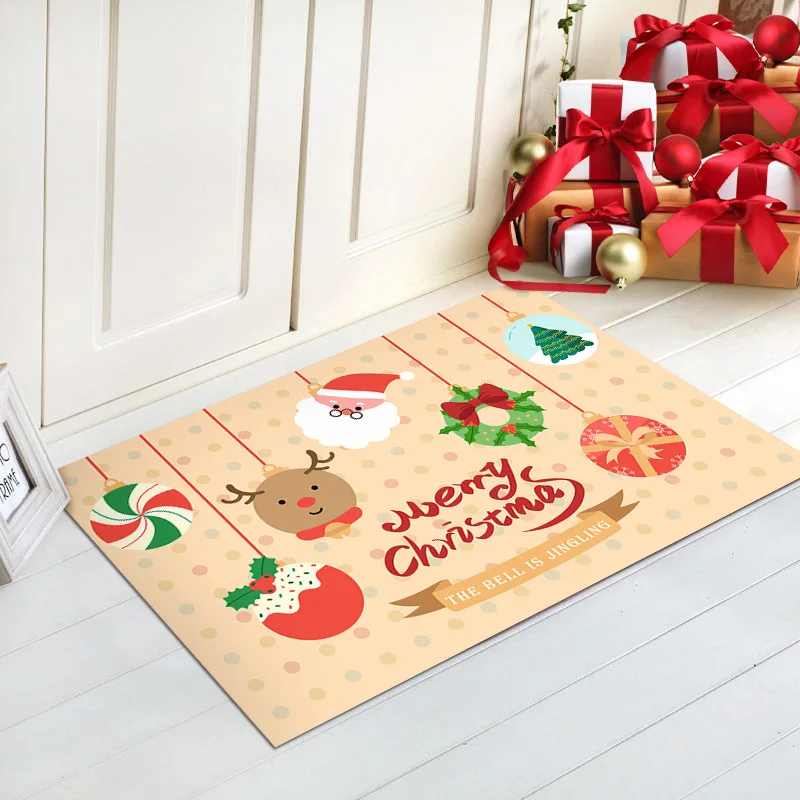 Christmas Decoration Floor Mat Entrance Door Bedroom Bath Toilet Non Slip Mat Carpet 2024 Merry Christmas Navidad New Year Gift