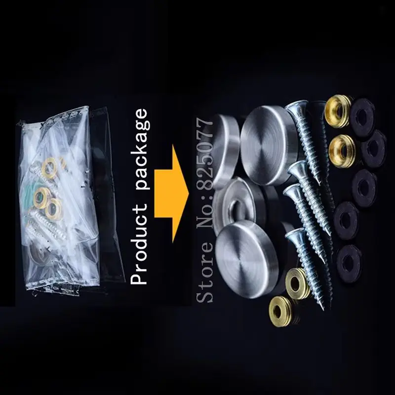 1000PCS Diameter 22mm Advertisement Fixing Screws Standoff Covers 304 Stainless Steel Flat Mirror Screws Cover Caps KF965
