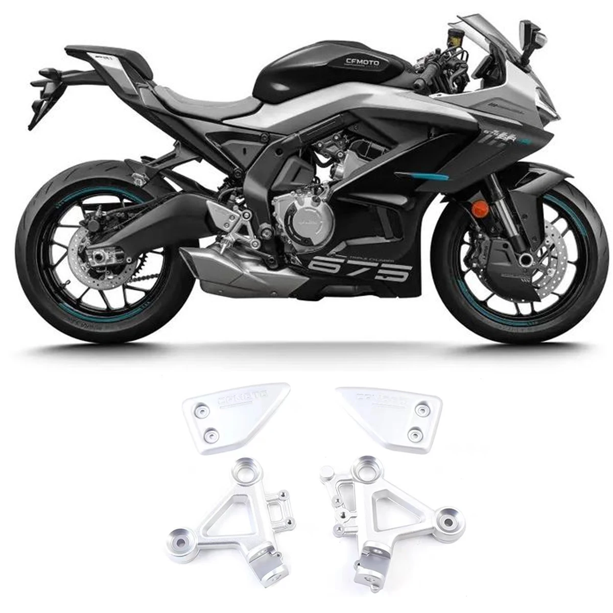 Motorcycle original accessories 675SR left and right pedal bracket CF650-10 bracket guard pedal Fit For CFMOTO 675SR-R 675SS