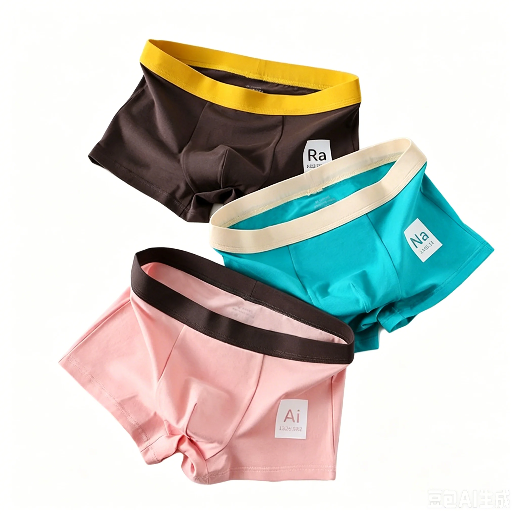 Men Cotton Mid Waist Boxer Shorts Solid Color Contrast Elastic Waistband Soft Breathable U Bulge Pouch Comfort Casual Underpants