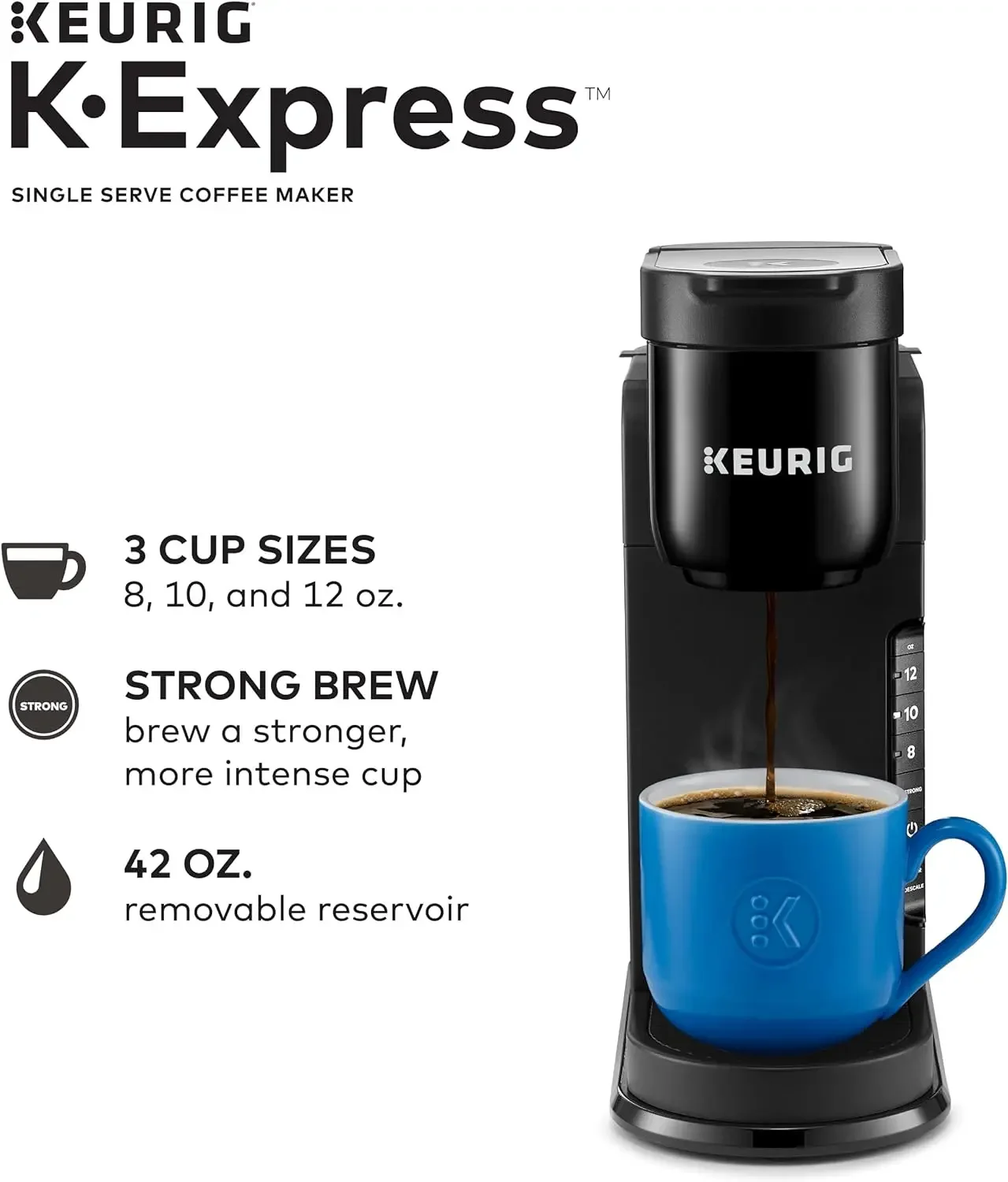 Keurig K-Express Coffee Maker, Single Serve K-Cup Pod Coffee Brewer, Black