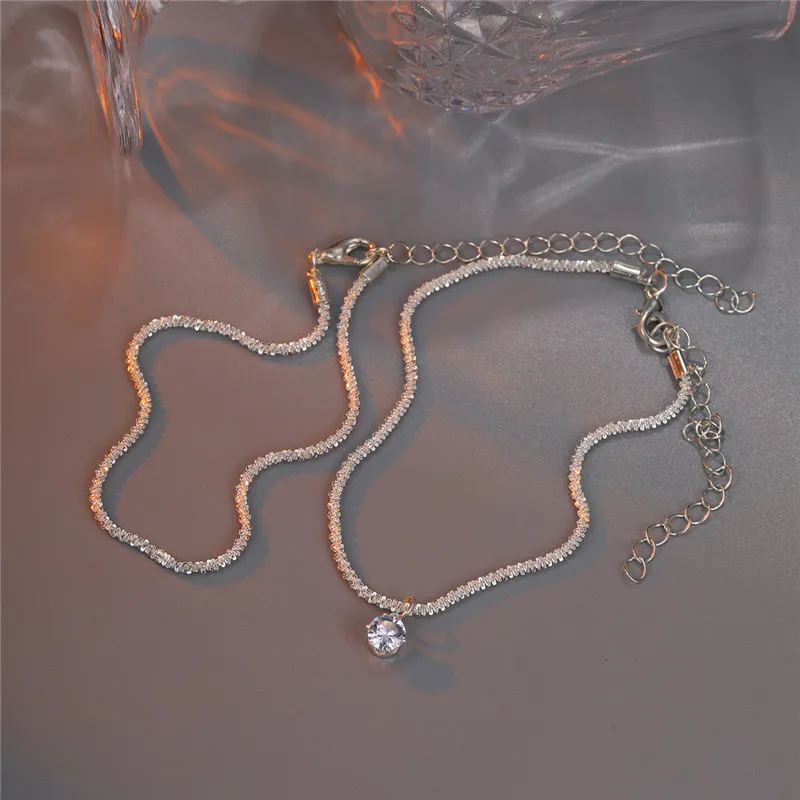 2pcs Simple Elegant Copper Anklets for Women, Beach Ready