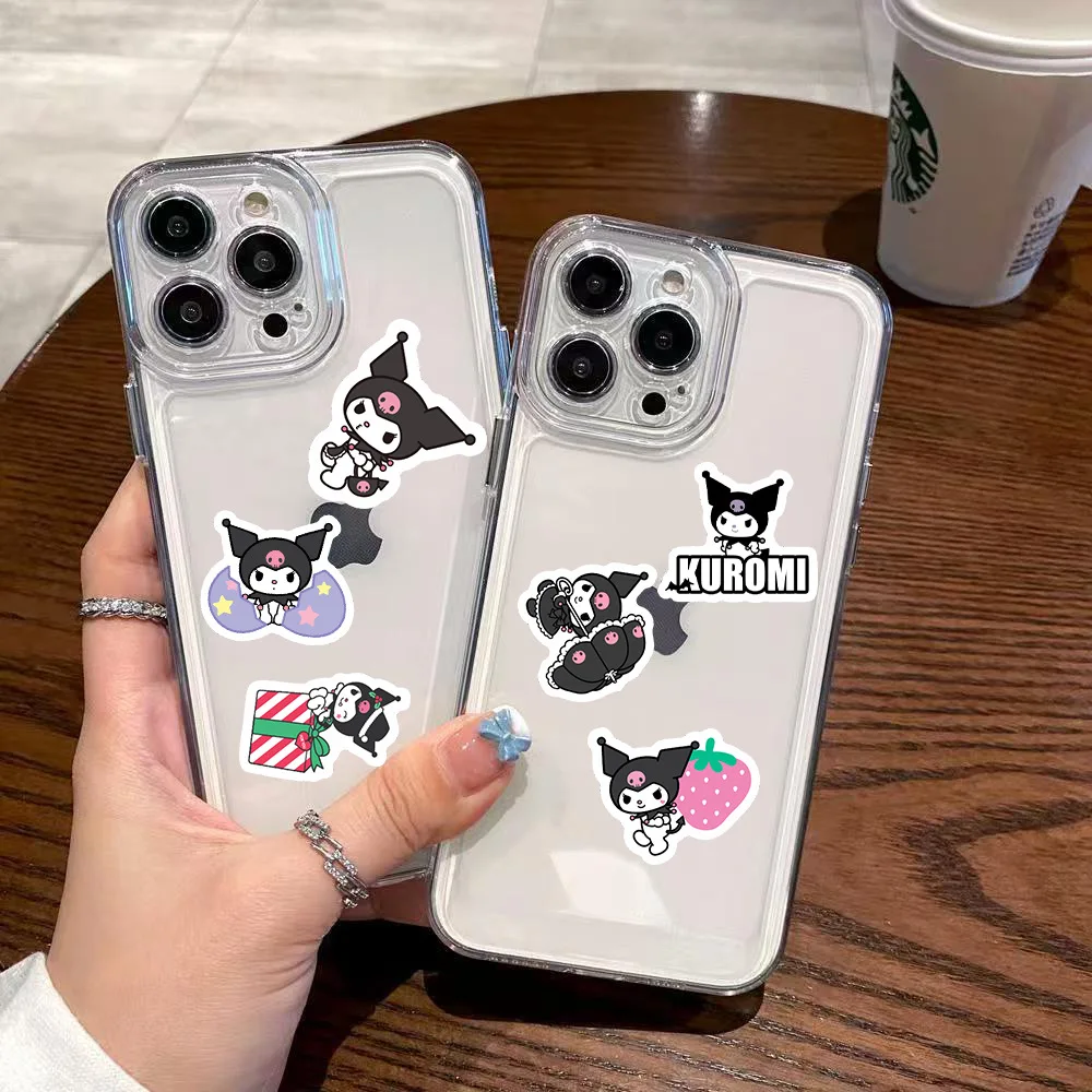50pcs 어린이 스티커 만화 Kuromi 귀여운 데칼 장난감 소녀 노트북 Kawaii 미적 애니메이션 장식 어린이 스티커