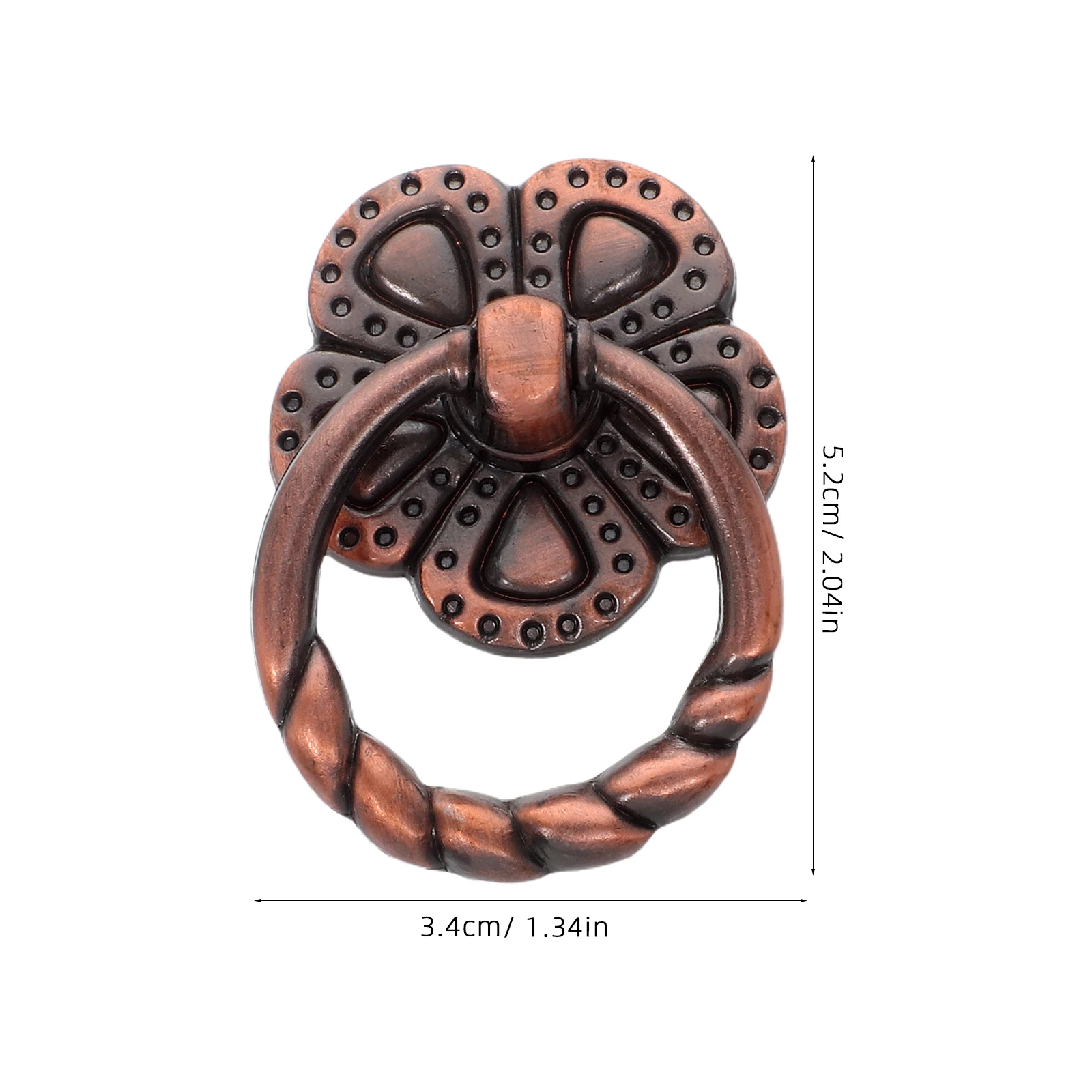 4 قطعة درج زهرة البرونزية يسحب سبائك الزنك ثقب واحد المقابض خمر نمط مقابض للخزانة الأثاث خزانة الأجهزة #6