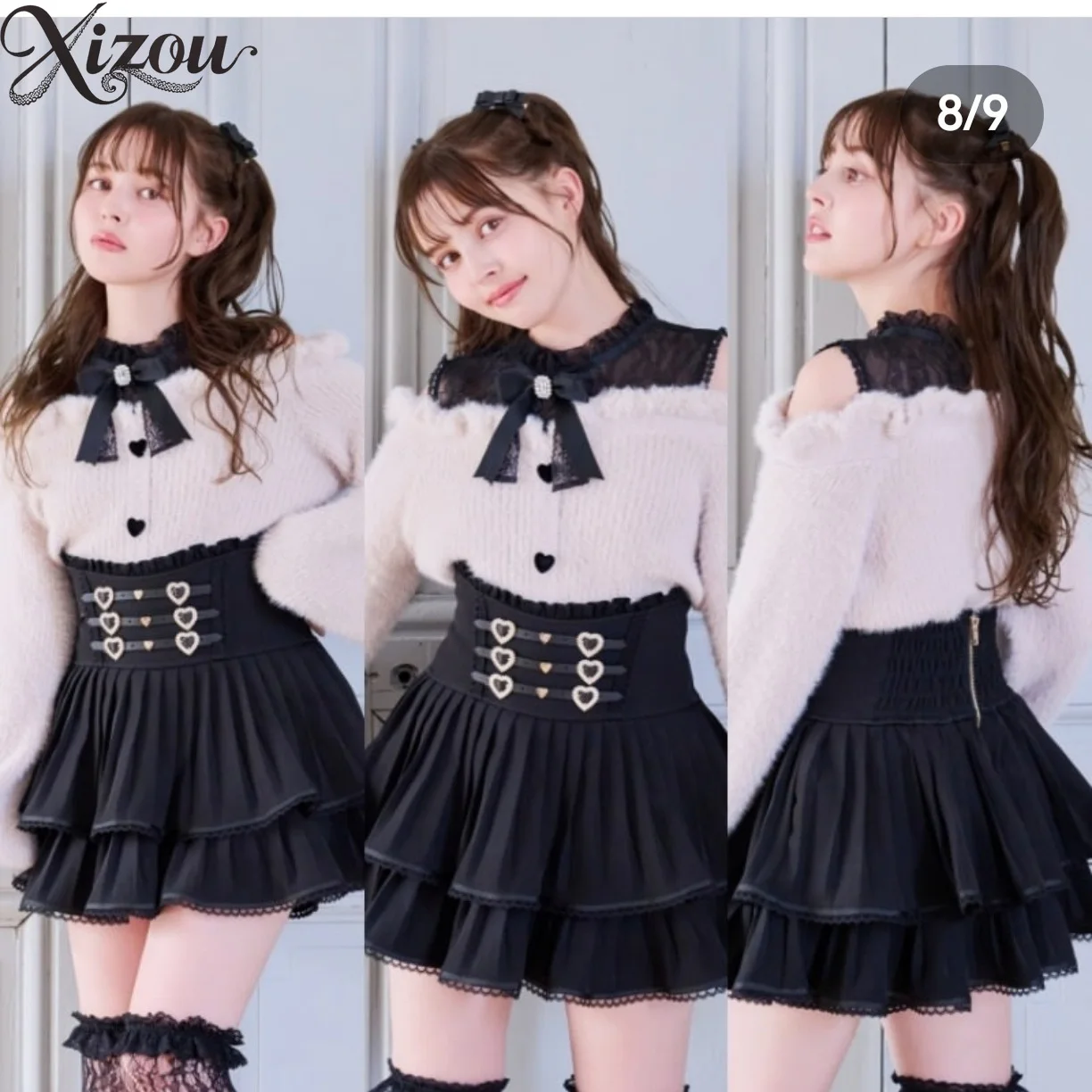 Women's Knitted Shirt Mass-Produced Bowknot Fluffy Off-Shoulder Knit Sweater Autumn Winter Pullover Sweaters Lolita Top