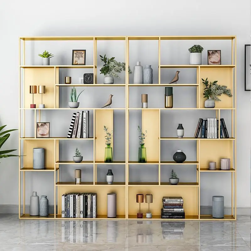 

Nordic iron bookshelf storage shelves living room floor-to-ceiling simple storage shelves office multi-layer modern creative
