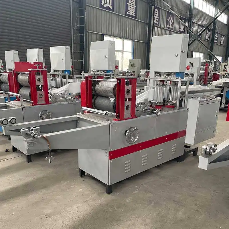 Automatic Paper Napkin Cutting Folding Machine Color Printing Napkin Paper Manufacturing Machine