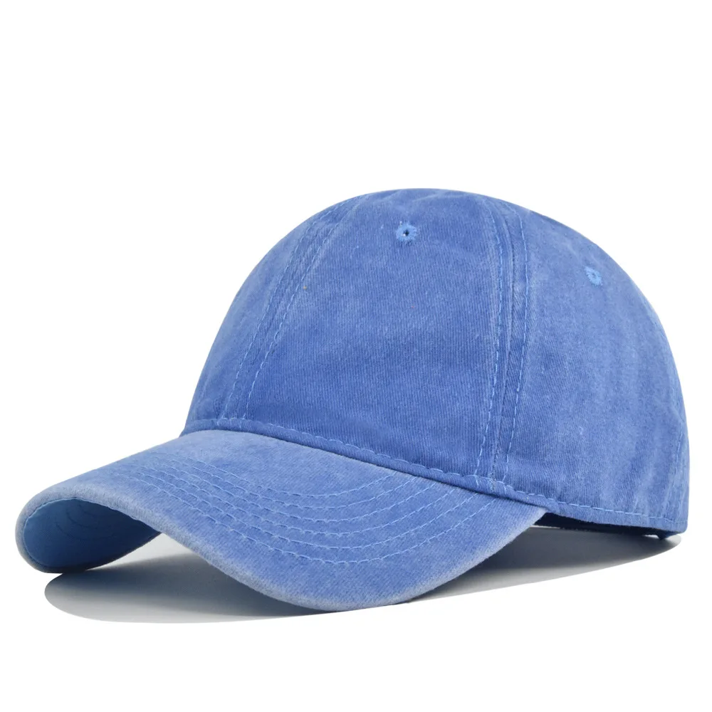 Adjustable Embroidery Snapback Hat Men Washed Denim Baseball Cap Outdoor Sport Tennis Cap For Adults