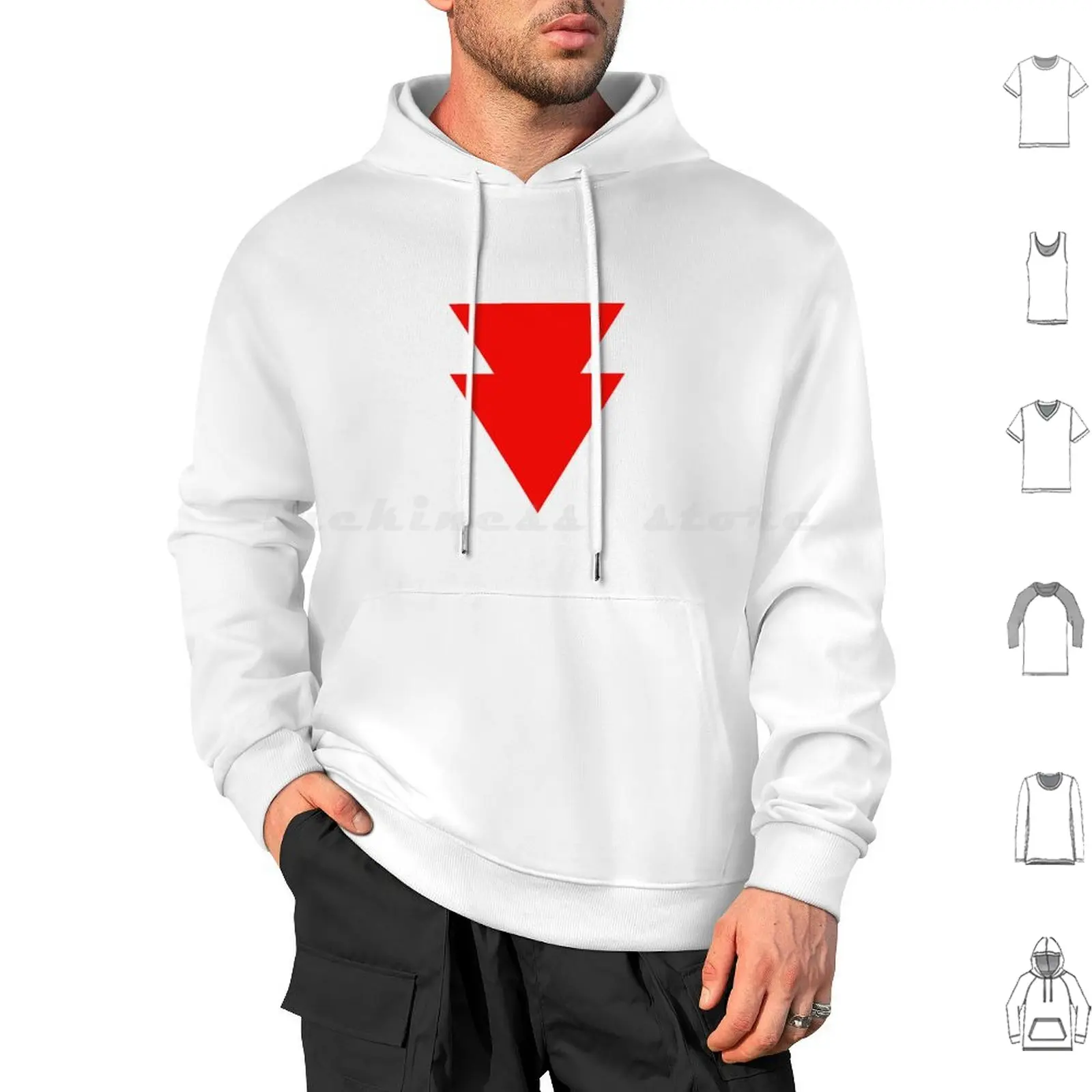 Double Inverted Red Form Hoodie cotton Long Sleeve Red Inverted Double Red