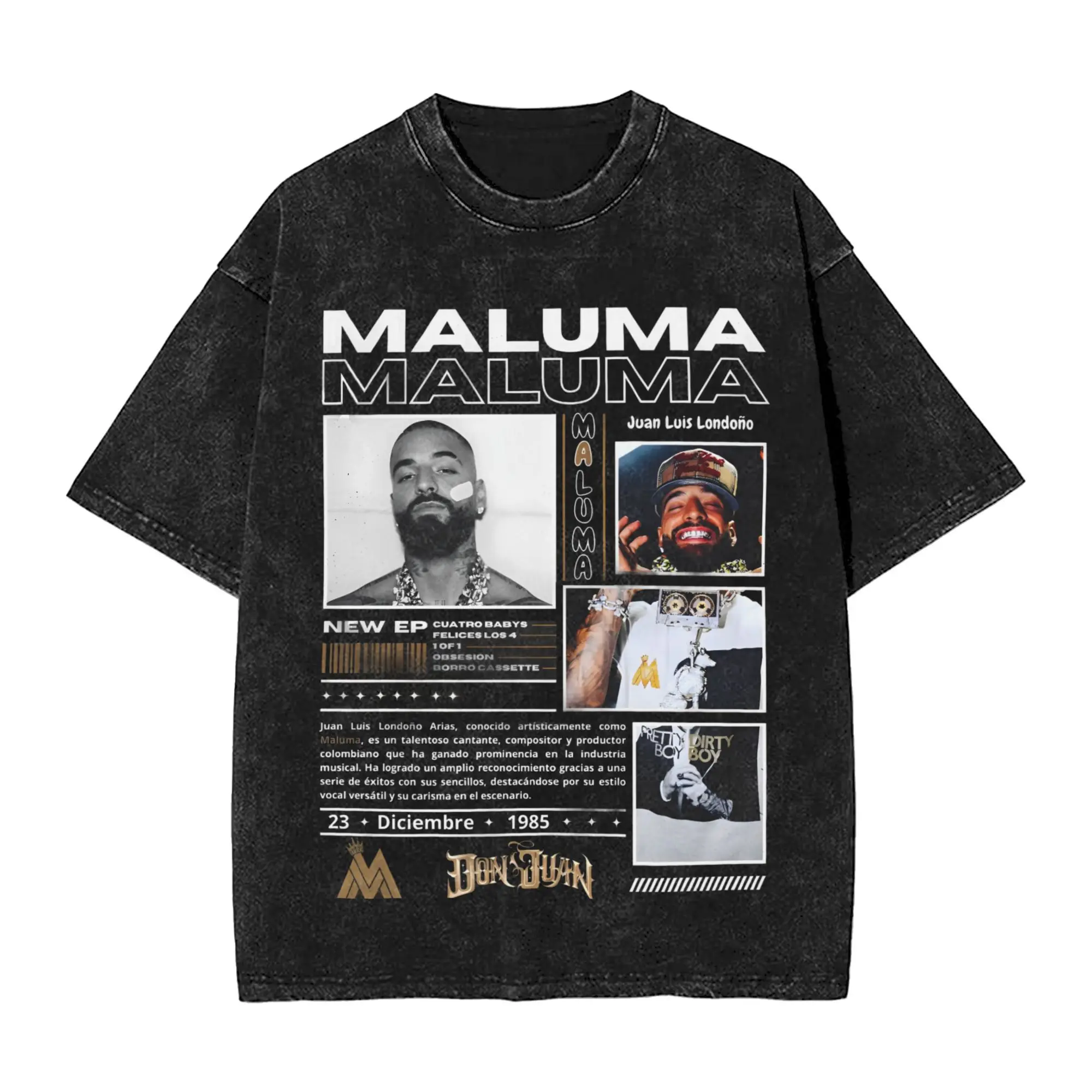 

Рубашка в стиле Харадзюку, рэпер Maluma Europet Tour, наряд 202, новые футболки, уличная одежда больших размеров, летние топы из 100% хлопка, футболки