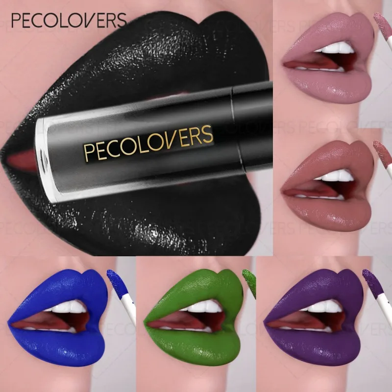 Black Tube Matte Lip Gloss, Multi-color Selection, Plump Lipstick, Non-drying, Waterproof and Long-lasting, Lip Cosmetics