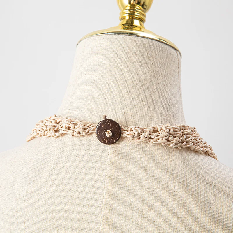 TingHaoO Collana con perline di riso in stile bohémien, collana a doppio strato, collana da spiaggia, adatta per donne e ragazze, Perline