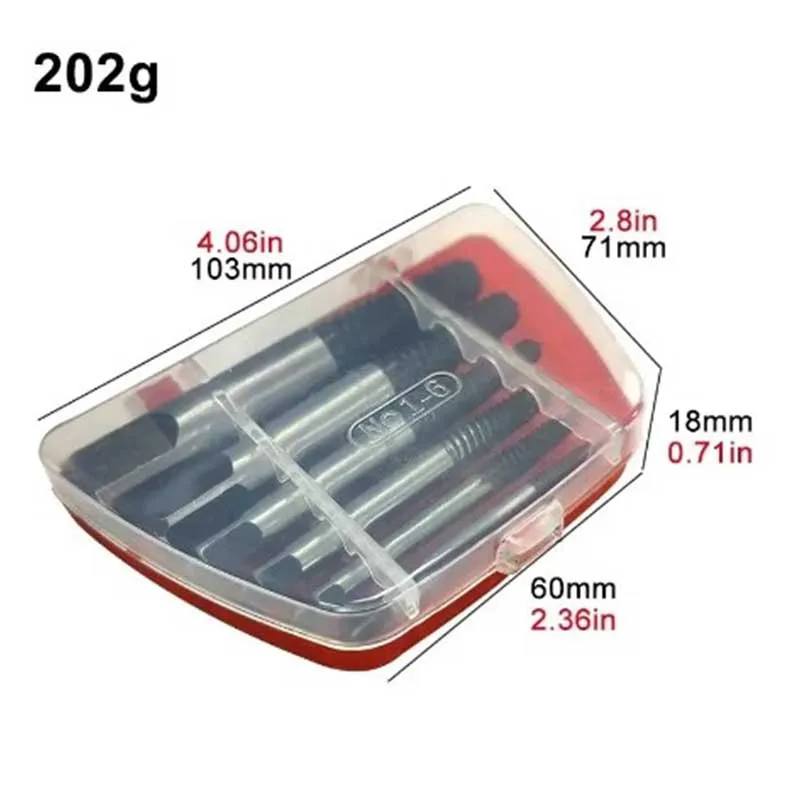 5PCS/6PCS Set di punte da trapano estrattore per cacciavite danneggiato rotto Punte da trapano centrali per viti a doppio lato in acciaio al carbonio