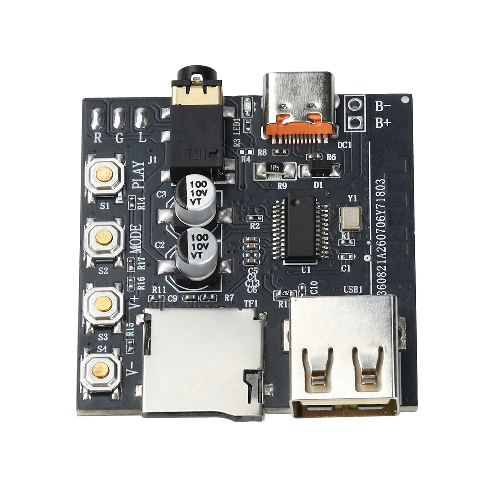 DC 5V BT 6.0 MP3 Audio Decoding Board Audio Receiver Module Supports AAC Supports Online Tuning Type-C Interface
