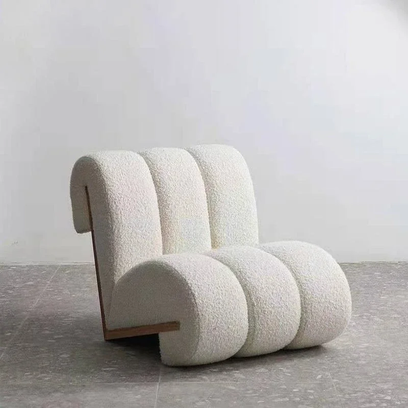 Creative White Modern Sofa Chairs Leisure Backrest Nordic Style Model Room Small Leisure Single Lounge Chair Hotel Apartment