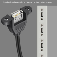 83CE USB 2.0 A Male To A Female Extension Cable With Panel Mount, Fast Data Sync And