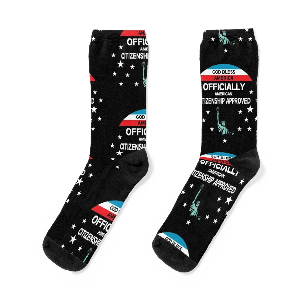 American Citizenship - US Green Card Gifts - Citizenship Parry Gifts - USA Citizenship Socks Stockings retro Mens Socks Women's