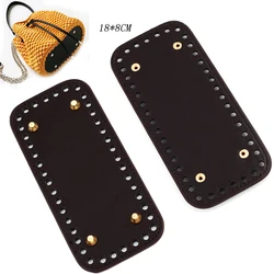 8*18cm Long Bottom for Knitted Bag PU leather Bag Base Durable Handmade Bottom With Holes Diy Crochet Bag Bottom Accessories