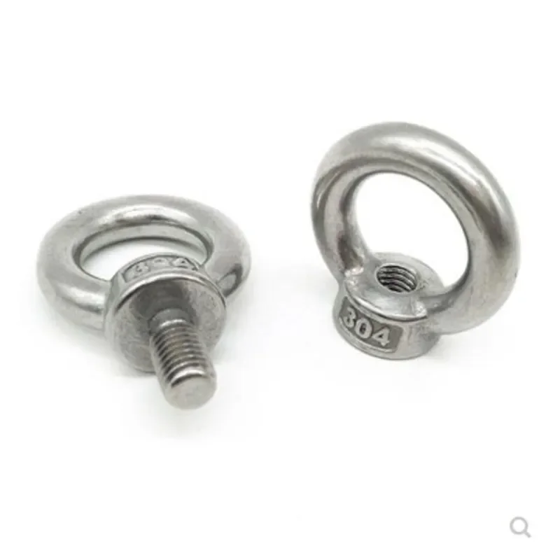 1PC-2PCS M3 M4 M5 M6 M8 M10 M12 M14 M16 M18 M20 304 Stainless steel Lifting eye nuts/screw Ring eyebolt Ring hooking nut screw