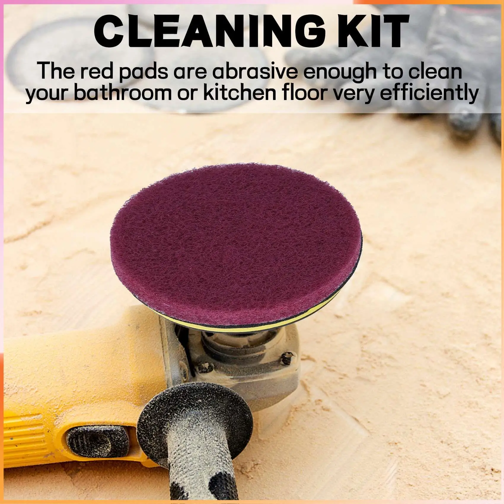 A93Z 16 Uds. Kit de limpieza de estropajo de azulejos con cepillo eléctrico de taladro de 4 pulgadas con soporte de almohadilla de disco de 4 pulgadas 3 rigidez diferente