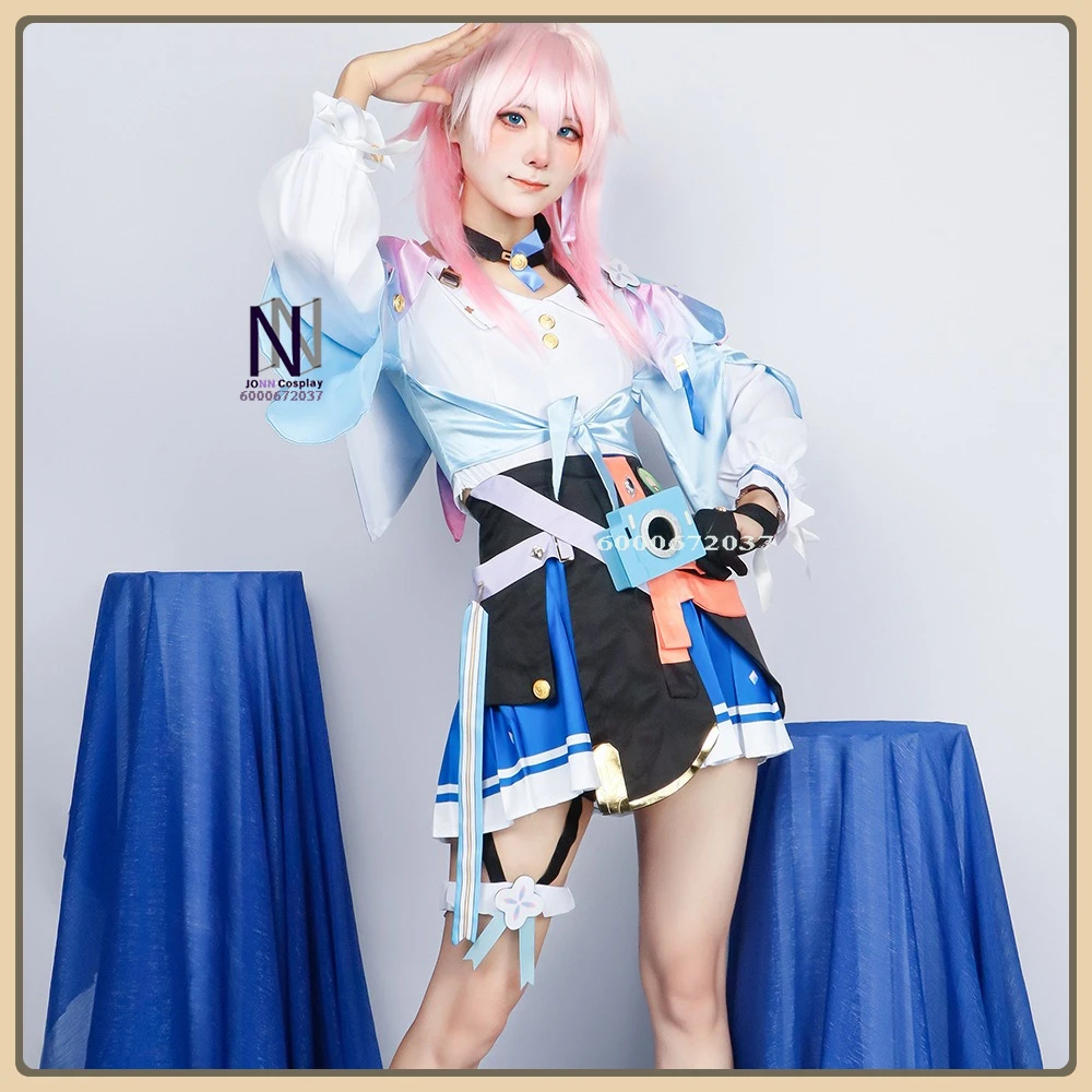 

Women's Honkai: Star Rail March 7th Cosplay Costume - High Quality Full Set Embroidery Dress + Wrist Guards Role Play Suit