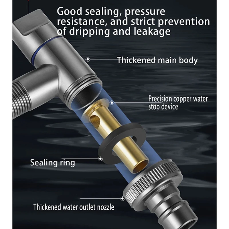 Multi-Function Washing Machine Faucet Brass Water Stop Quick Opening Angle Valve Wall Mounted G1/2 Water Stop Clip Triangle Valv