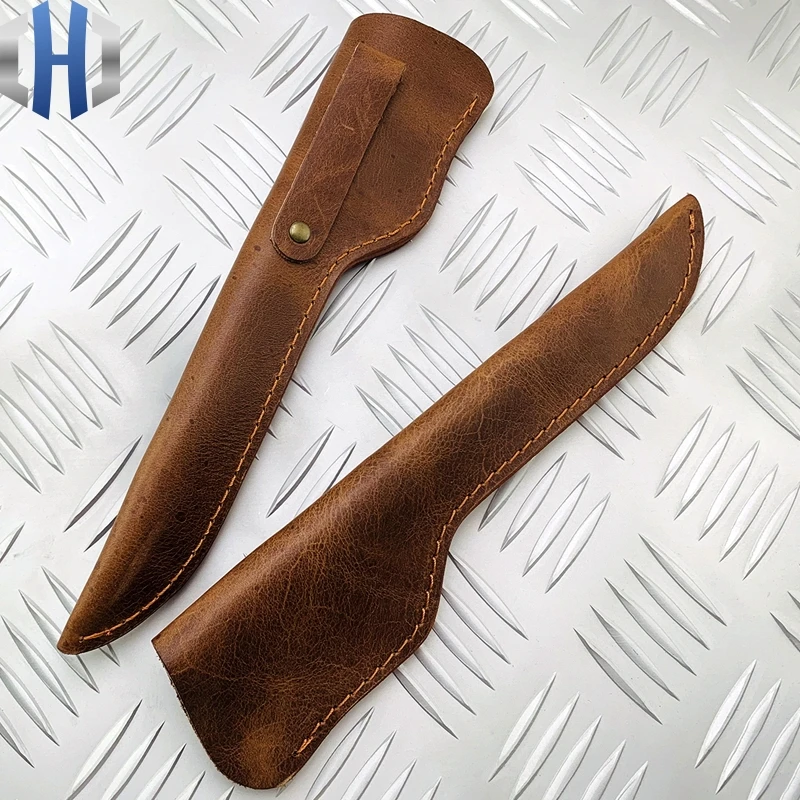 Custom Leather Knife Sleeve Scabbard Skin Deboning Knife Universal Long Knife Sheath First Layer Cowhide Knife Leather